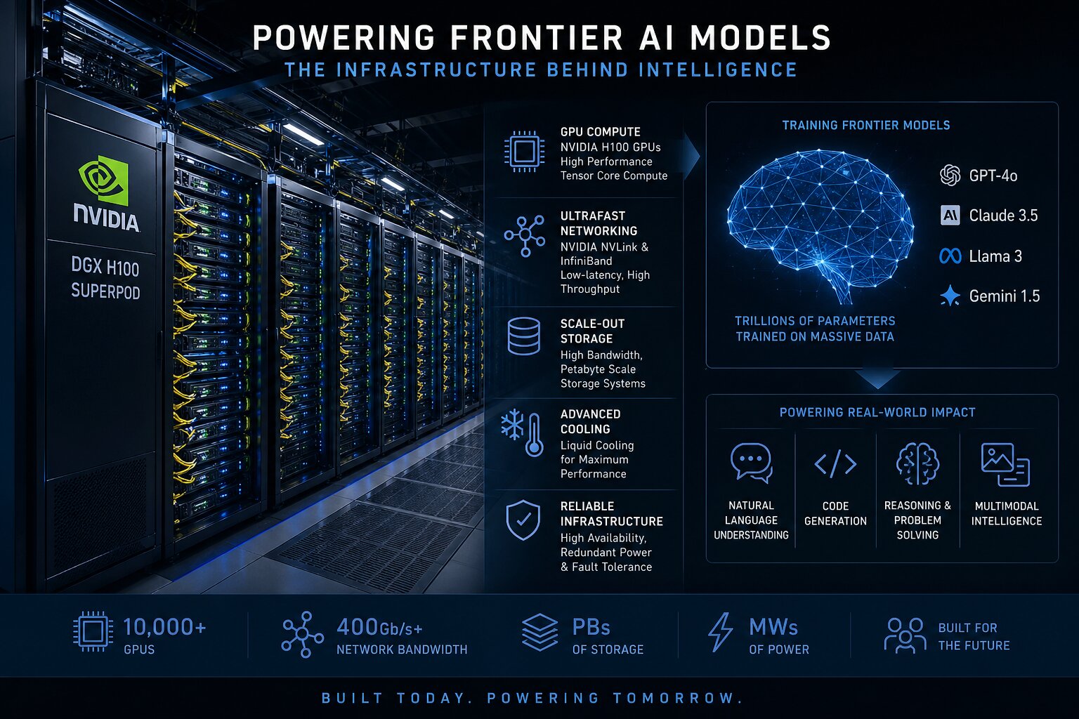 GPU infrastructure powering frontier AI models