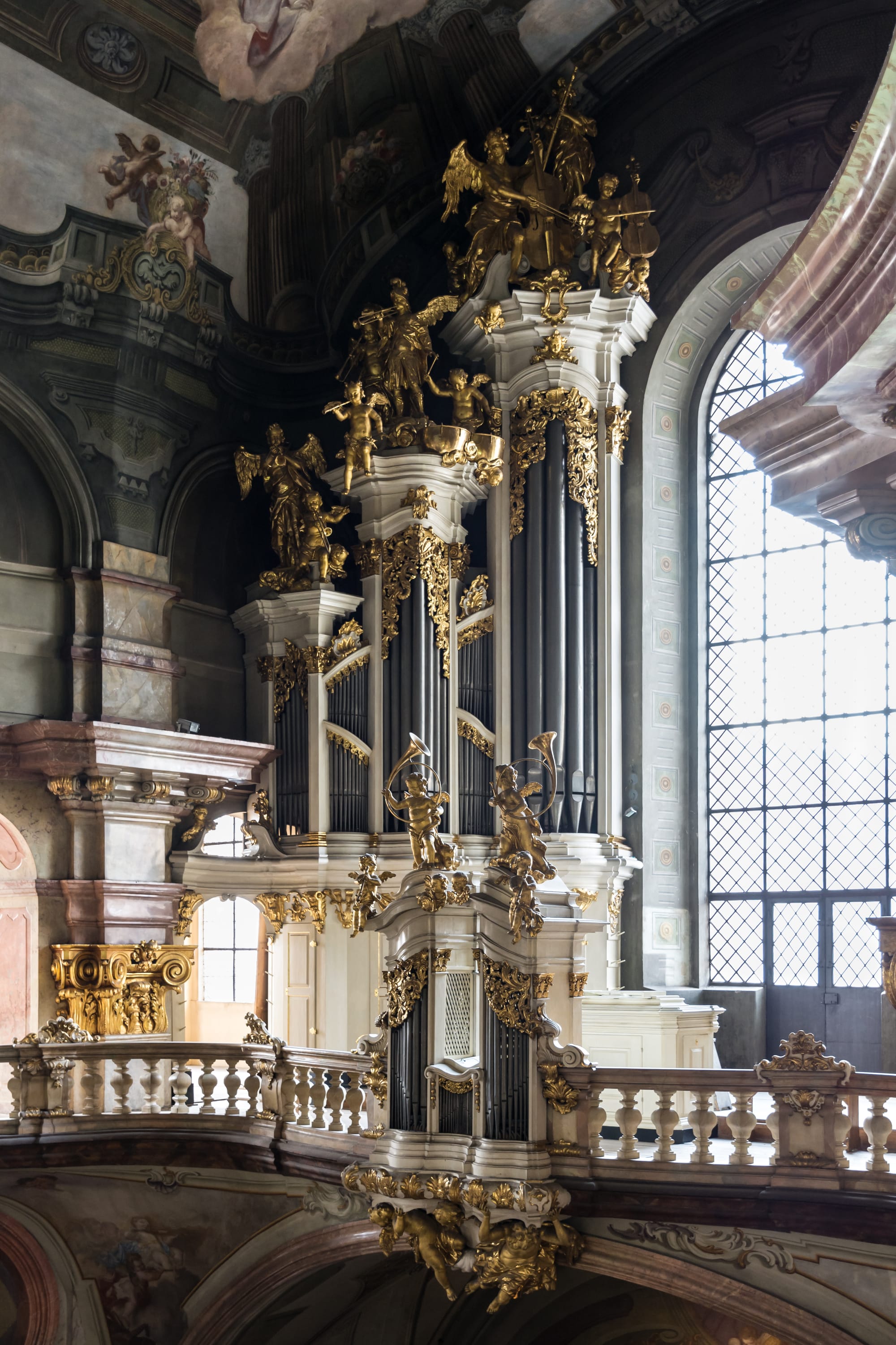 The organ of the St. Nicolas church in Prague