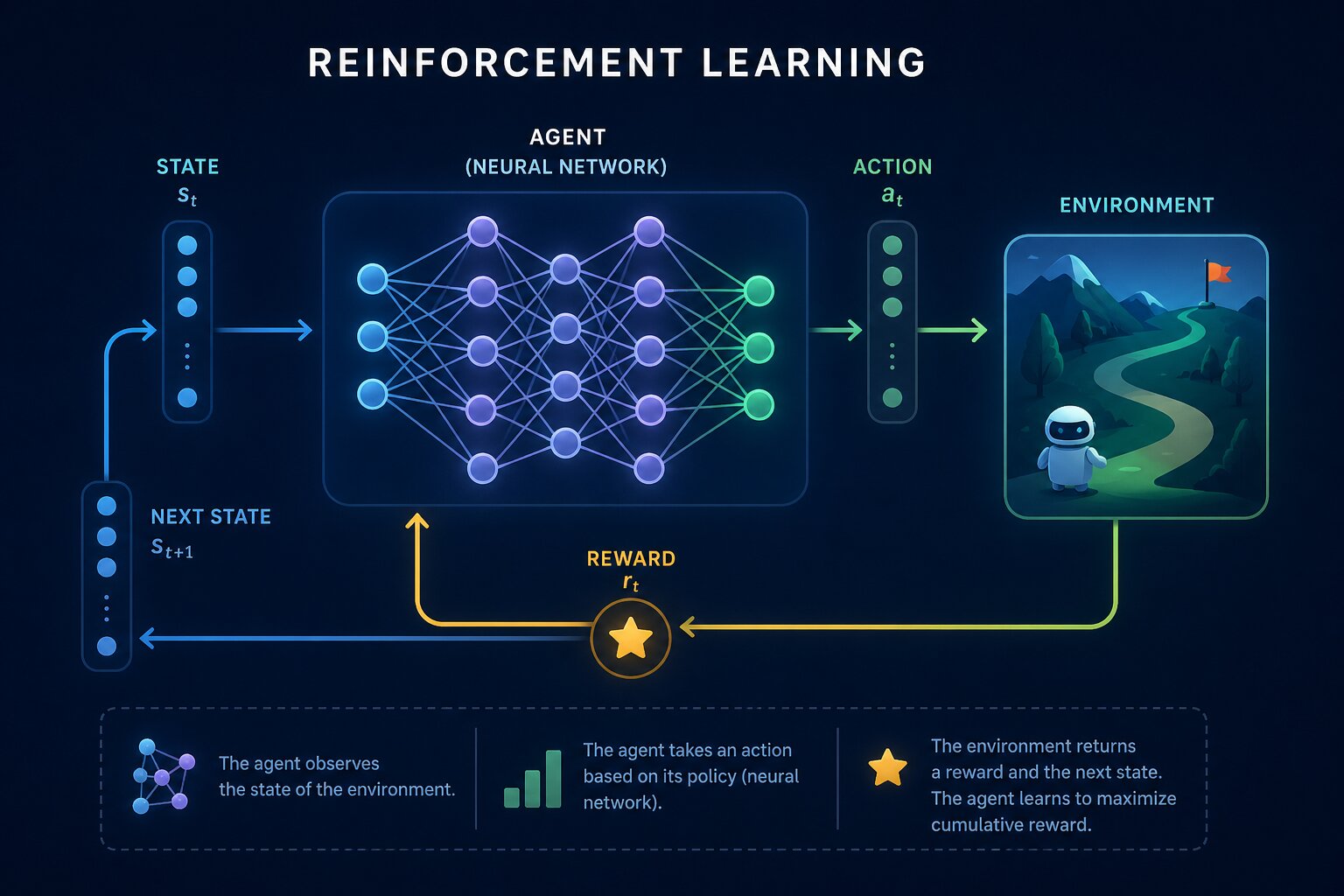 Reinforcement Learning works in bounded environments with clear rewards