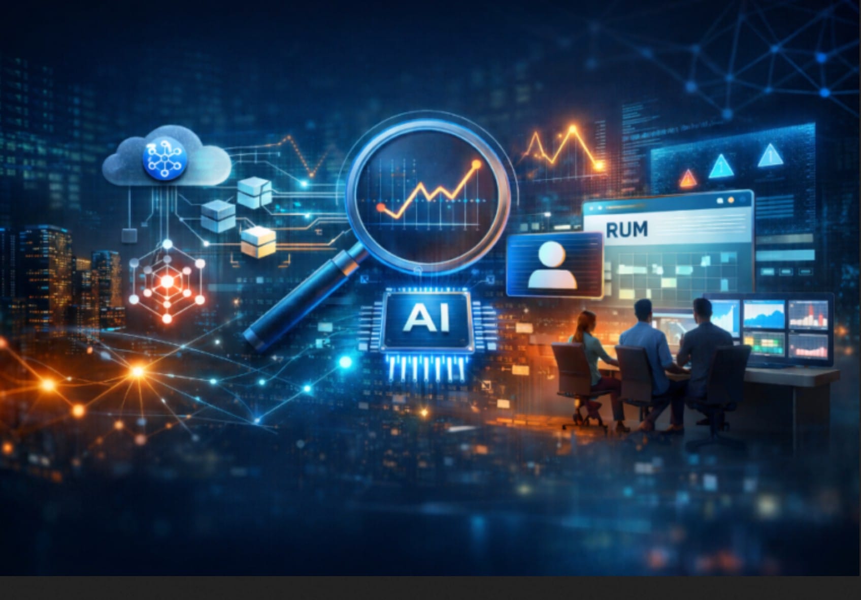 Observability dashboard with metrics and charts