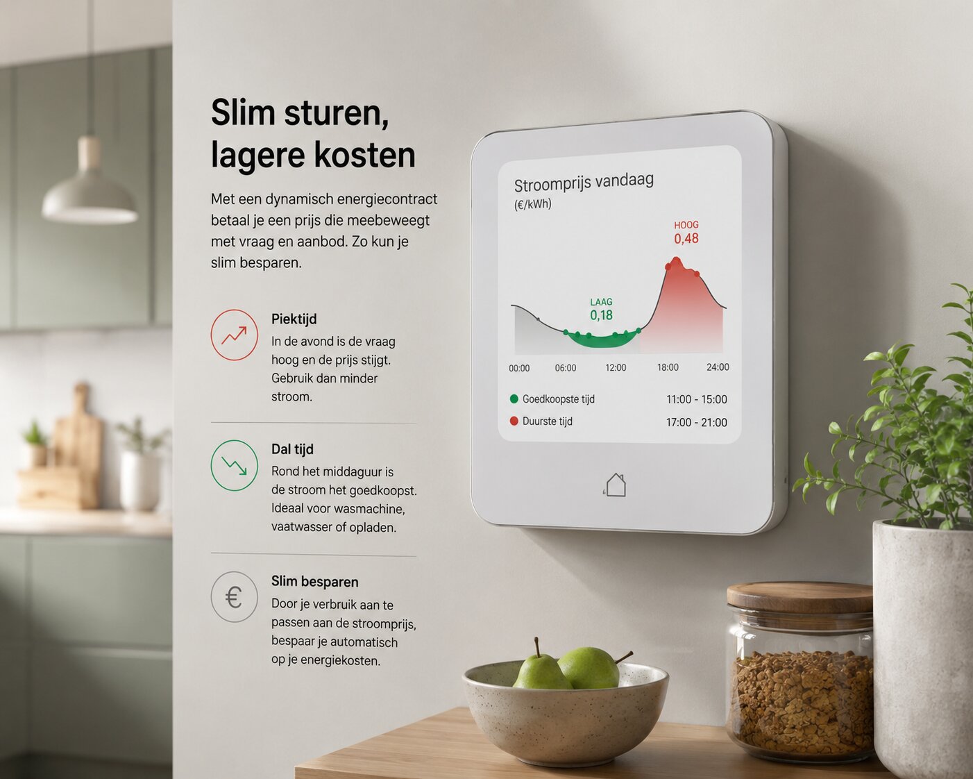 Slimme meter met tijdvaktarieven voor piek- en daluren