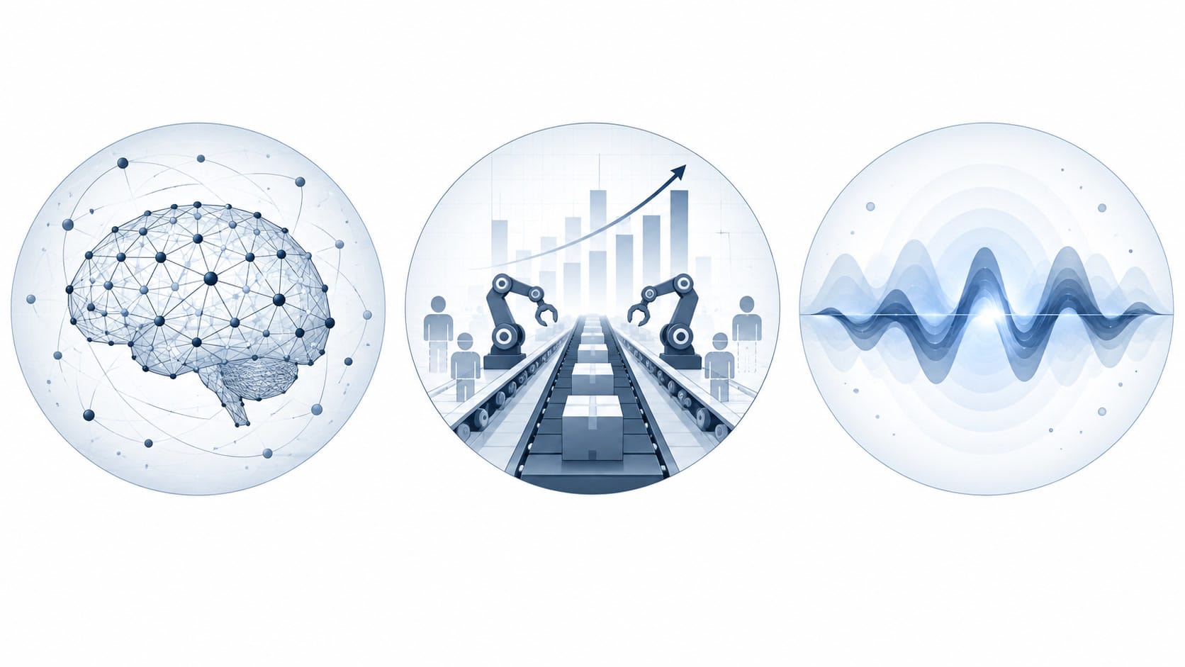 Abstract illustration showing three distinct diverging paths from a single origin point, representing the scientific, economic, and experiential definitions of AGI as separate concepts